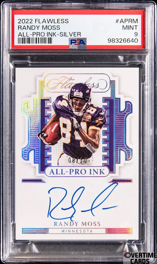 2022 Panini Flawless Randy Moss All-Pro Ink-Silver #APRM card image