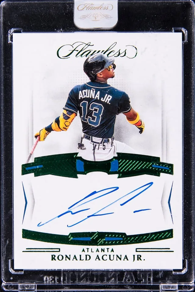 2022 Panini Flawless Ronald Acuna Jr. Signatures Emerald #FS-RA card image