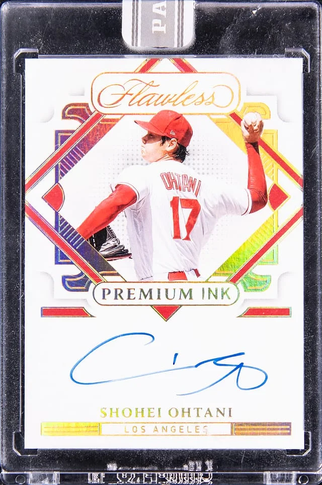 2022 Panini Flawless Shohei Ohtani Premium Ink White Box #PI-SO card image