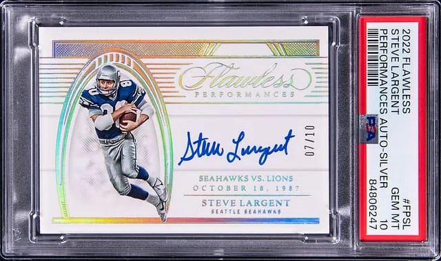 2022 Panini Flawless Steve Largent Performances Autograph Silver #FPSL card image