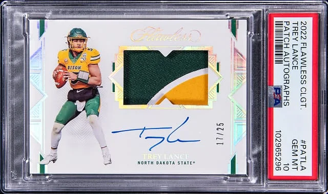2022 Panini Flawless Trey Lance Collegiate Patch Autograph #PA-TLA card image