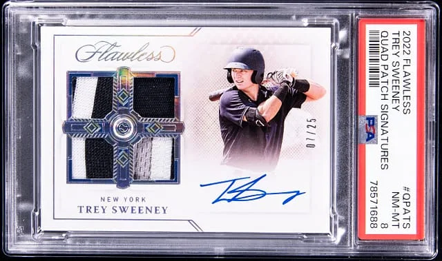 2022 Panini Flawless Trey Sweeney Quad Patch Signatures #QPATS card image
