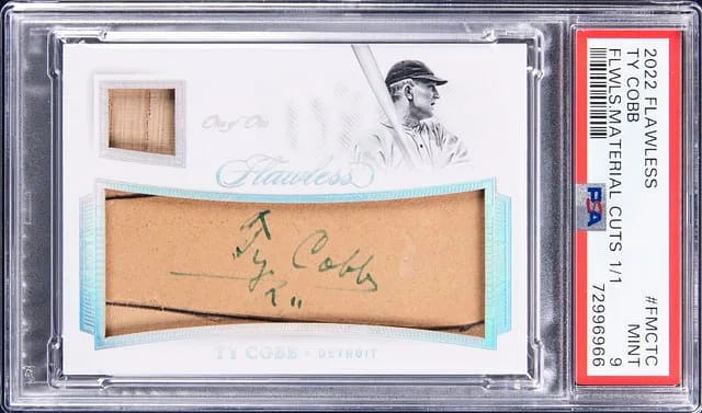 2022 Panini Flawless Ty Cobb Material Cuts #FMC-TC card image