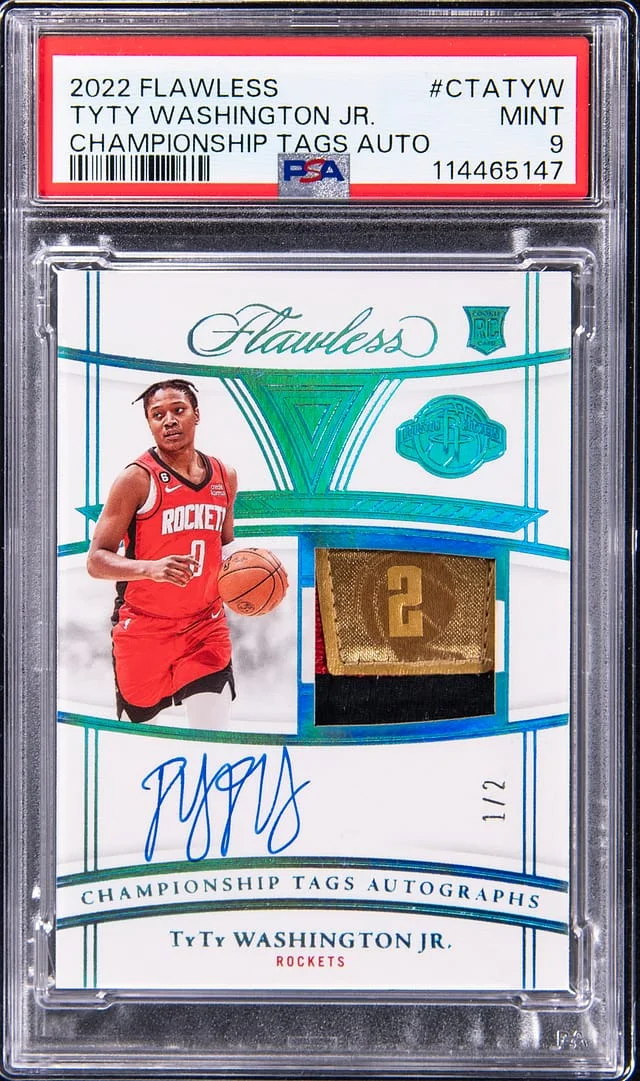 2022 Panini Flawless Ty Ty Washington Jr Championship Tags Autograph #CTA-TYW card image