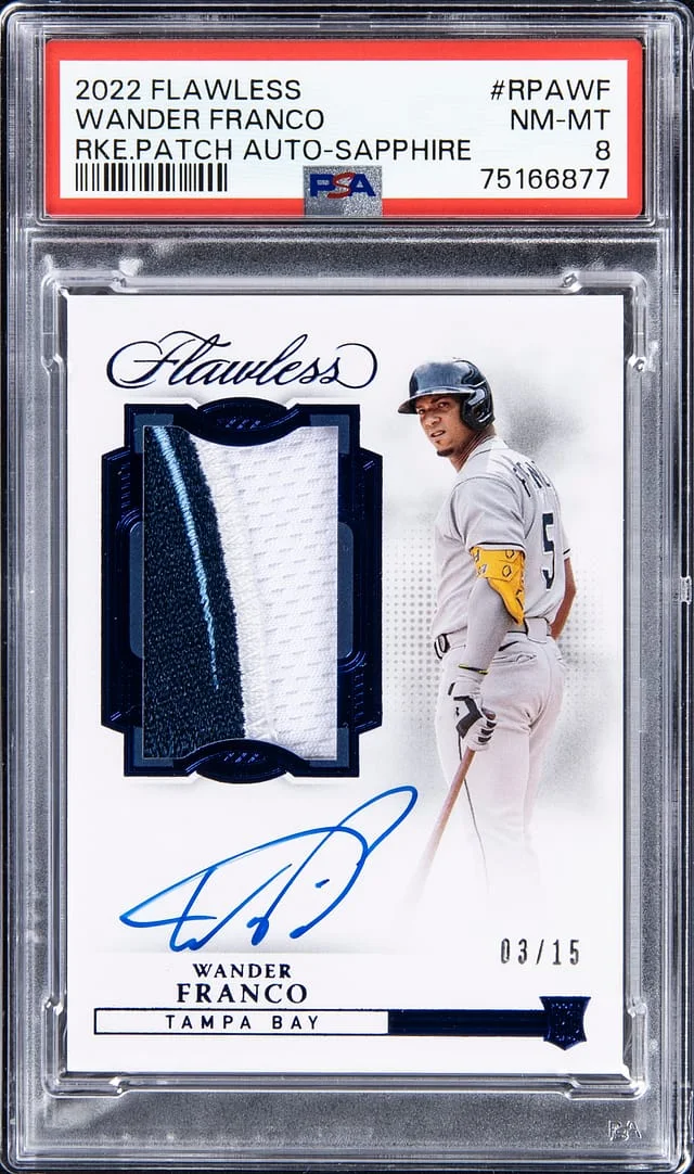 2022 Panini Flawless Wander Franco Patch Autograph (RPA) Sapphire #RPA-WF card image