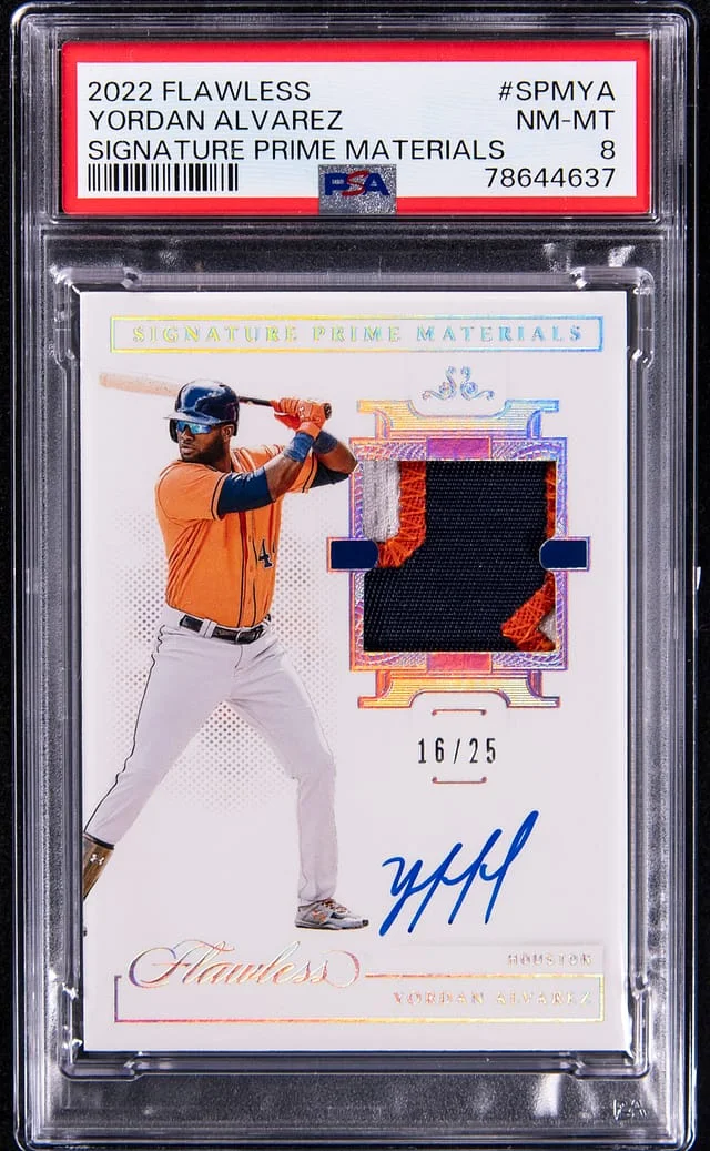2022 Panini Flawless Yordan Alvarez Signature Prime Materials #SPM-YA card image