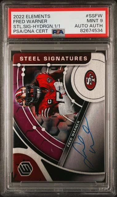 2022 Panini Fred Warner Elements Steel Signatures Hydrogen #SS-FW card image