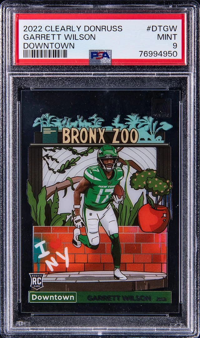 2022 Panini Garrett Wilson Clearly Donruss Downtown #DT-GW card image