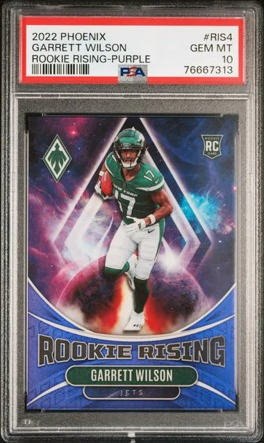 2022 Panini Garrett Wilson Phoenix Rising Purple #RIS-4 card image