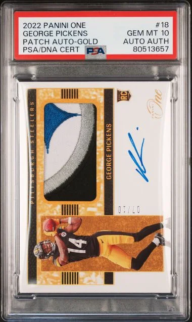 2022 Panini George Pickens One Patch Autograph-Gold #18 card image