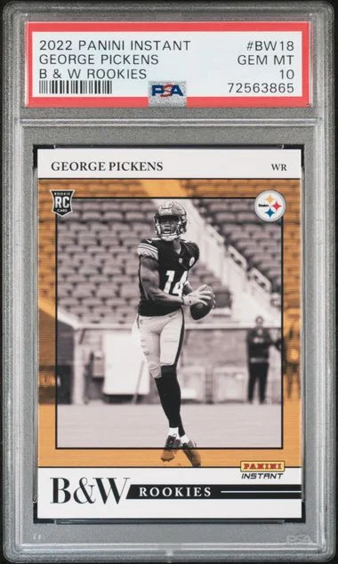 2022 Panini George Pickens (/649) Instant Black & White Rookies #BW18 card image