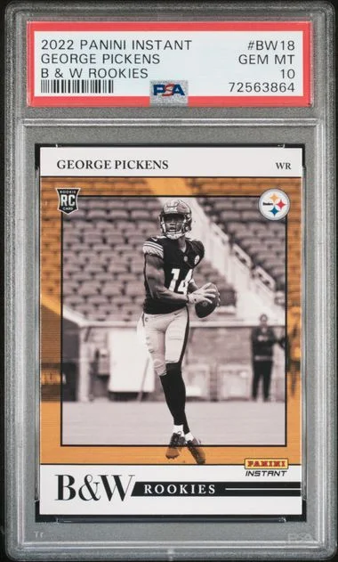 2022 Panini George Pickens Instant Black & White Rookies #BW18 card image