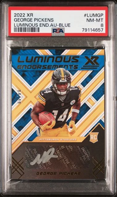 2022 Panini George Pickens Xr Luminous Endorsements Autographs Blue #LUM-GP card image