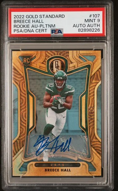 2022 Panini Gold Standard Breece Hall Autograph-Platinum #107 card image