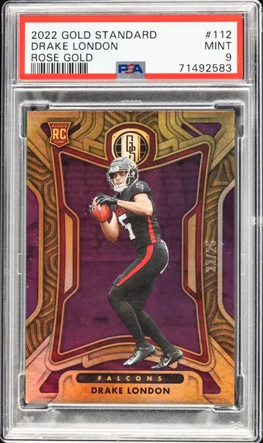 2022 Panini Gold Standard Drake London Rose Gold #112 card image