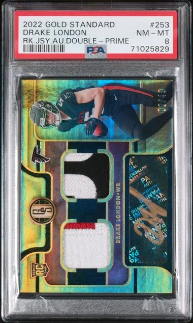 2022 Panini Gold Standard Drake London Jersey Autographs Double-Prime #253 card image