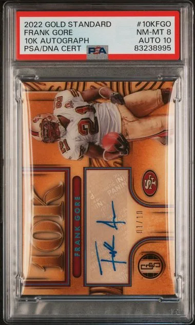 2022 Panini Gold Standard Frank Gore 10K Autographs #10KFGO card image