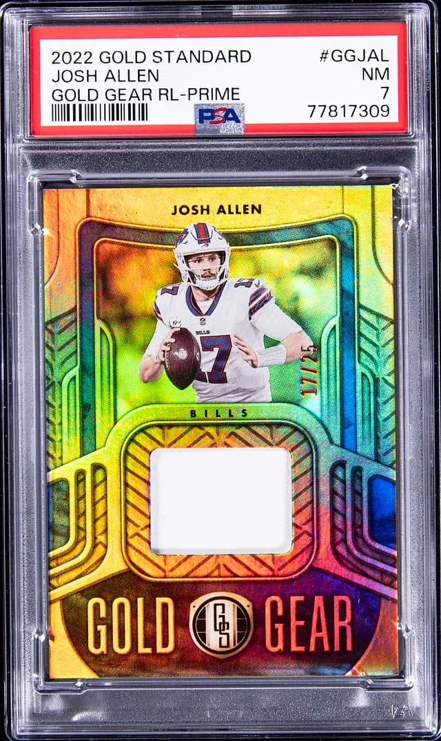 2022 Panini Gold Standard Josh Allen Gold Gear Relic Prime #GGJAL card image