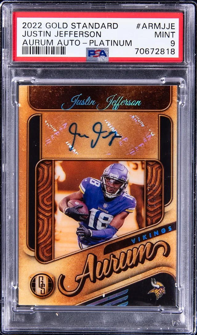 2022 Panini Gold Standard Justin Jefferson Aurum Auto Platinum #ARM-JJE card image
