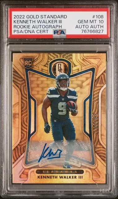 2022 Panini Gold Standard Kenneth Walker III Autograph #108 card image
