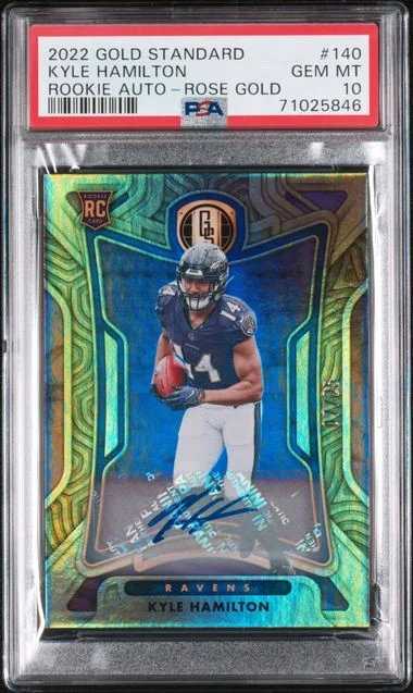 2022 Panini Gold Standard Kyle Hamilton Autograph Rose Gold #140 card image