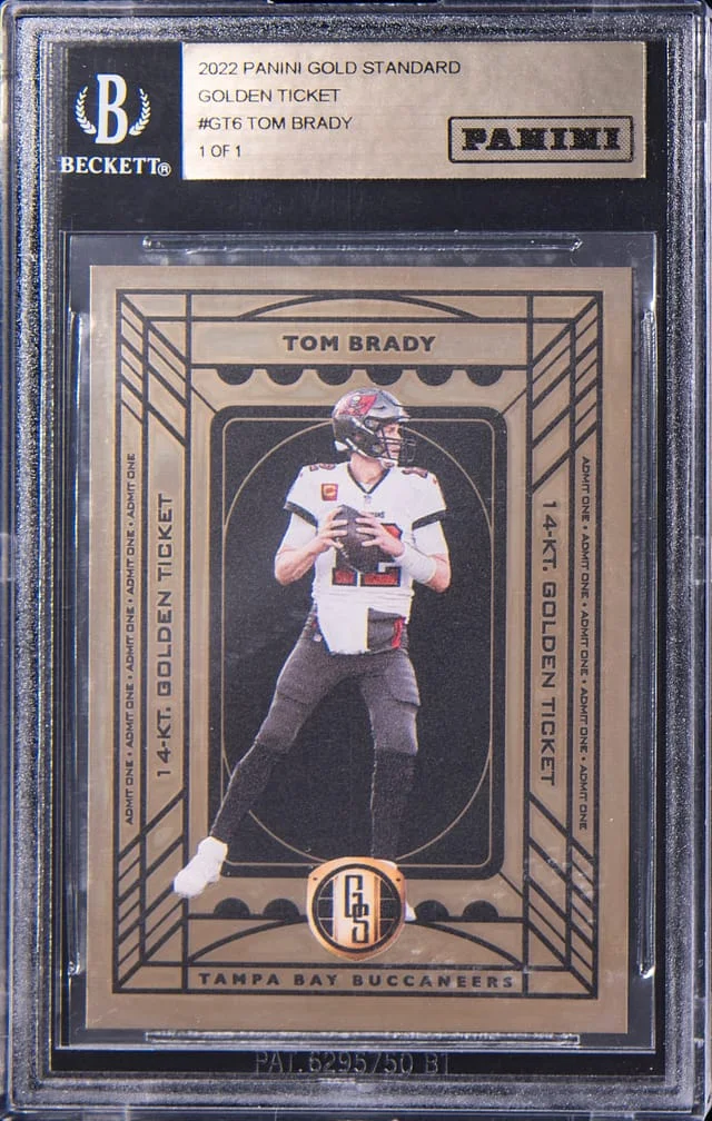2022 Panini Gold Standard Tom Brady Golden Ticket #GT-6 card image