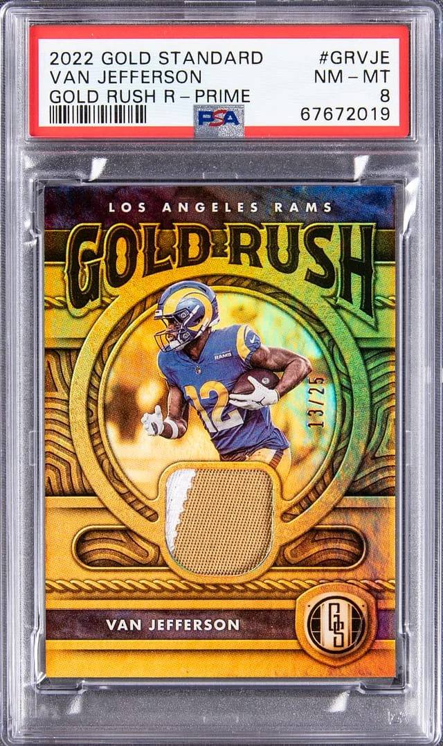 2022 Panini Gold Standard Van Jefferson Gold Rush Relics Prime #GR-VJE card image