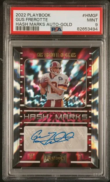 2022 Panini Gus Frerotte Playbook Hash Marks Autographs Gold #HM-GF card image