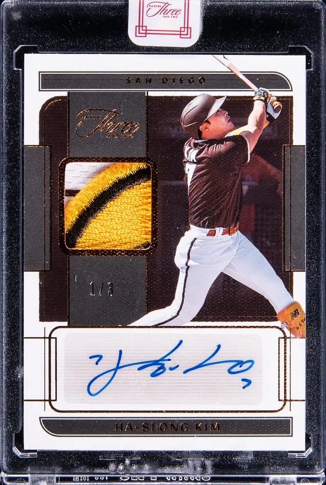2022 Panini Ha-Seong Kim Three and Two Autographed Jerseys Bases Loaded #AJ-HK card image