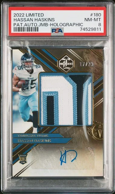 2022 Panini Hassan Haskins Limited Patch Autograph Jumbo-Holographic #180 card image