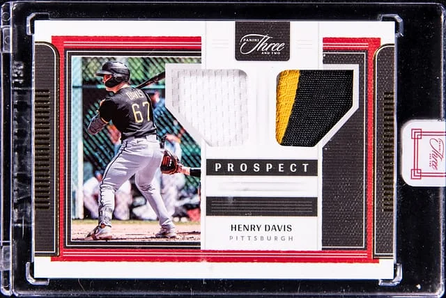 2022 Panini Henry Davis Patch - Panini Encased Three and Two Prospect Dual Jerseys Gold #PDJ-HD card image