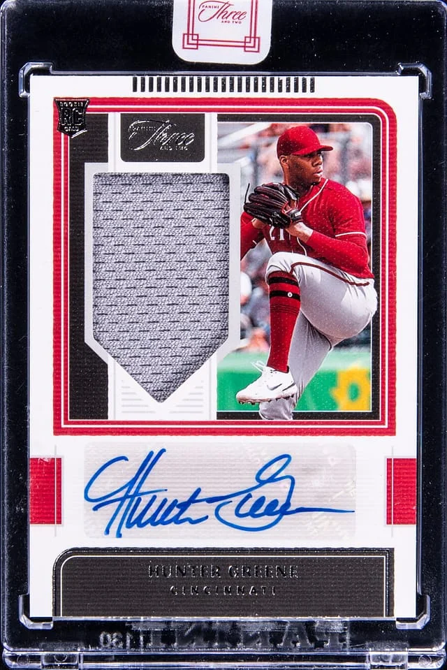 2022 Panini Hunter Greene Three and Two Jersey Autographs #119 card image