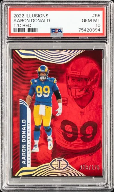 2022 Panini Illusions Aaron Donald Trophy Collection Red #55 card image