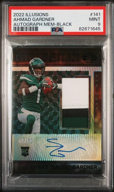 2022 Panini Illusions Ahmad Sauce Gardner Autograph Memorabilia-Black #141 card image