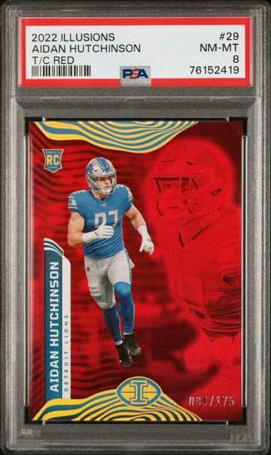 2022 Panini Illusions Aidan Hutchinson Trophy Collection Red #29 card image