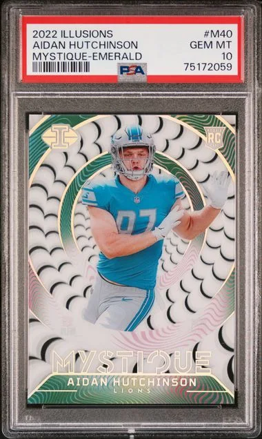 2022 Panini Illusions Aidan Hutchinson Mystique Emerald #M40 card image