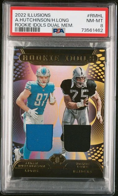 2022 Panini Illusions Aidan Hutchinson/Howie Long Idols Dual Memorabilia #RM-HL card image