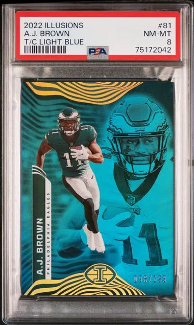 2022 Panini Illusions A.J. Brown Trophy Collection Light Blue #81 card image