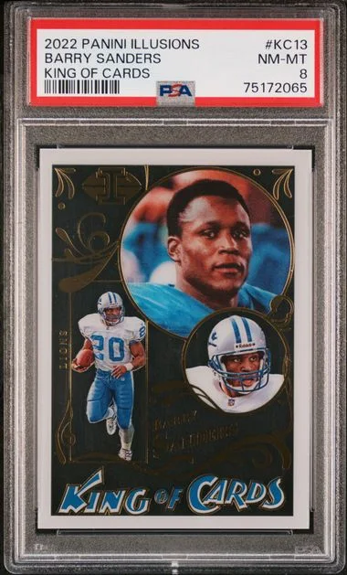 2022 Panini Illusions Barry Sanders King Of Cards #Kc13 card image