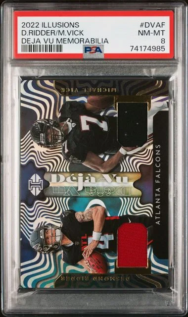 2022 Panini Illusions Desmond Ridder/Michael Vick Deja Vu Memorabilia #DV-AF card image