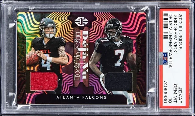 2022 Panini Illusions Desmond Ridder/Michael Vick Deja Vu Memorabilia #DVAF card image