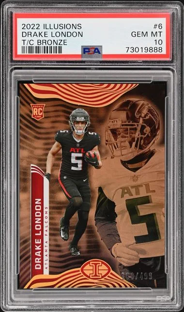 2022 Panini Illusions Drake London Trophy Collection Bronze #6 card image