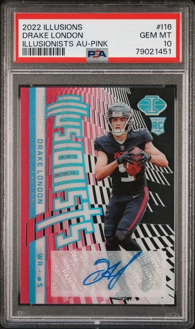 2022 Panini Illusions Drake London Illusionists Autographs #I16 card image