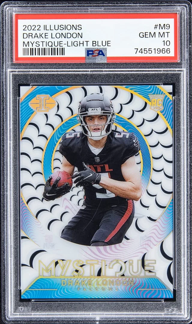 2022 Panini Illusions Drake London Mystique Light Blue #M9 card image