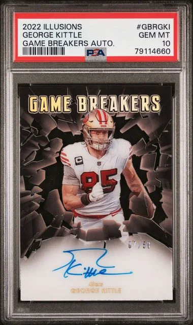 2022 Panini Illusions George Kittle Game Breakers Autographs #GBR-GKI card image