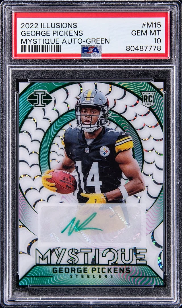 2022 Panini Illusions George Pickens Mystique Autograph Green #M-15 card image