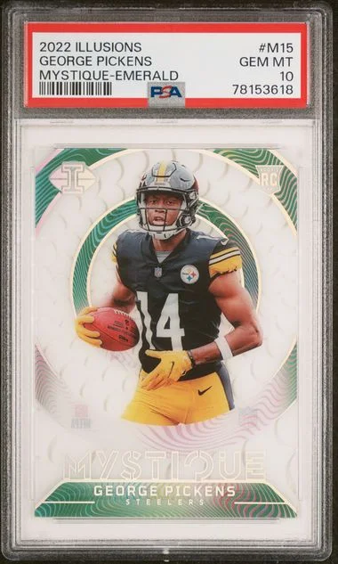 2022 Panini Illusions George Pickens Mystique Emerald #M15 card image