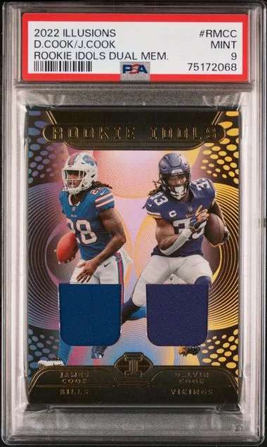 2022 Panini Illusions Idols Dual Memorabilia Rmcc Dalvin Cook/James Cook #no-number card image