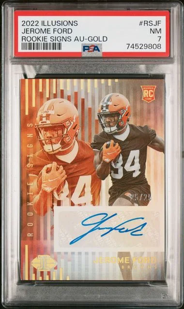 2022 Panini Illusions Jerome Ford Signs Gold #RS-JF card image