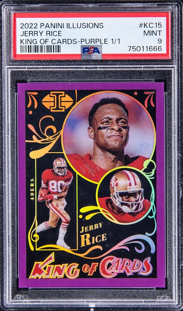 2022 Panini Illusions Jerry Rice King Of Cards Emerald #Kc15 card image